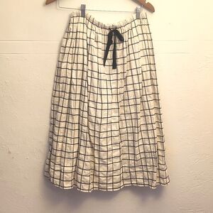 Anthropologie Cotton Grid Skirt